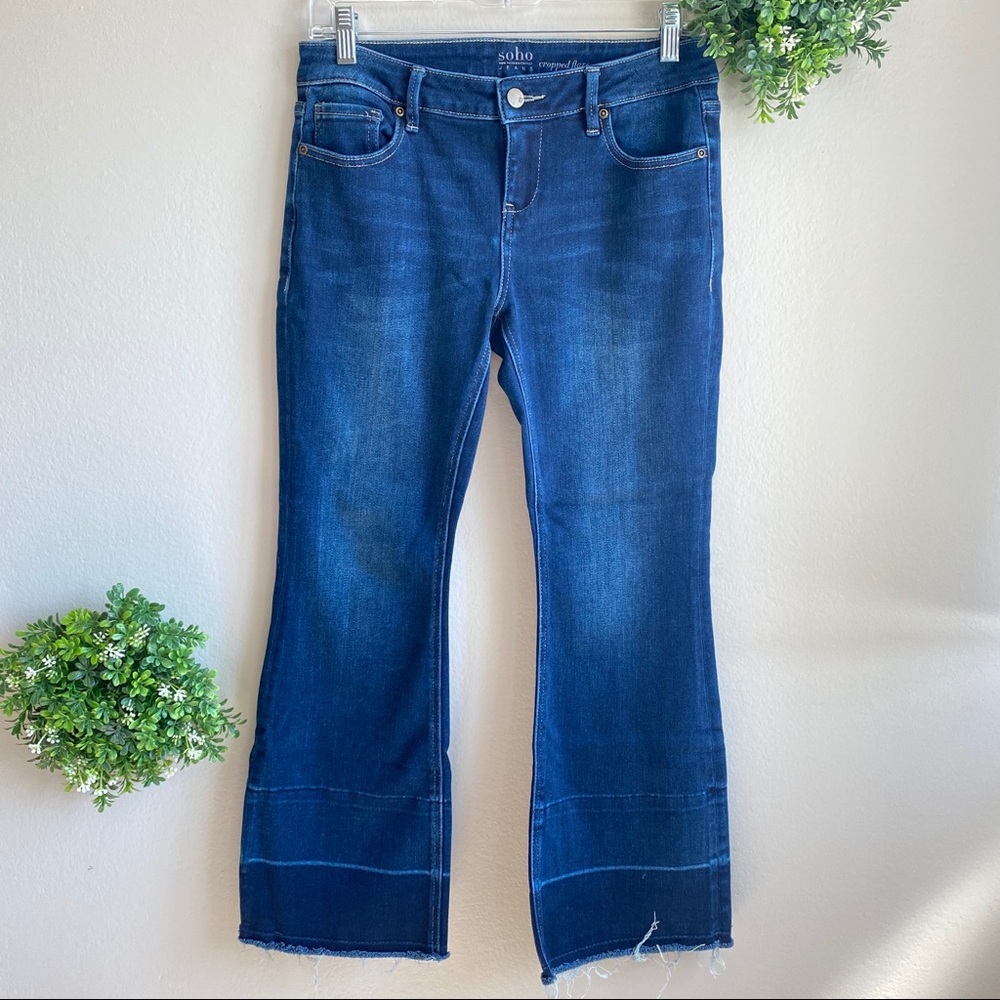 New York& Co SOHO crop flare raw hem jeans size 6